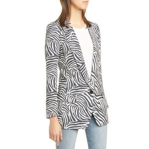 NWT Smythe Zebra Print Long Blazer Jacket